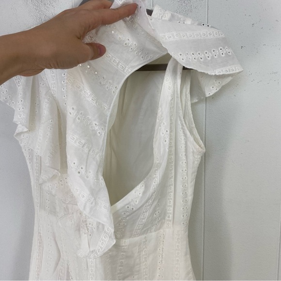 Roolee Mom Dress S Eyelet Lace Knee Length Ruffle Sleeve Nursing Breastfeeding - Picture 9 of 16